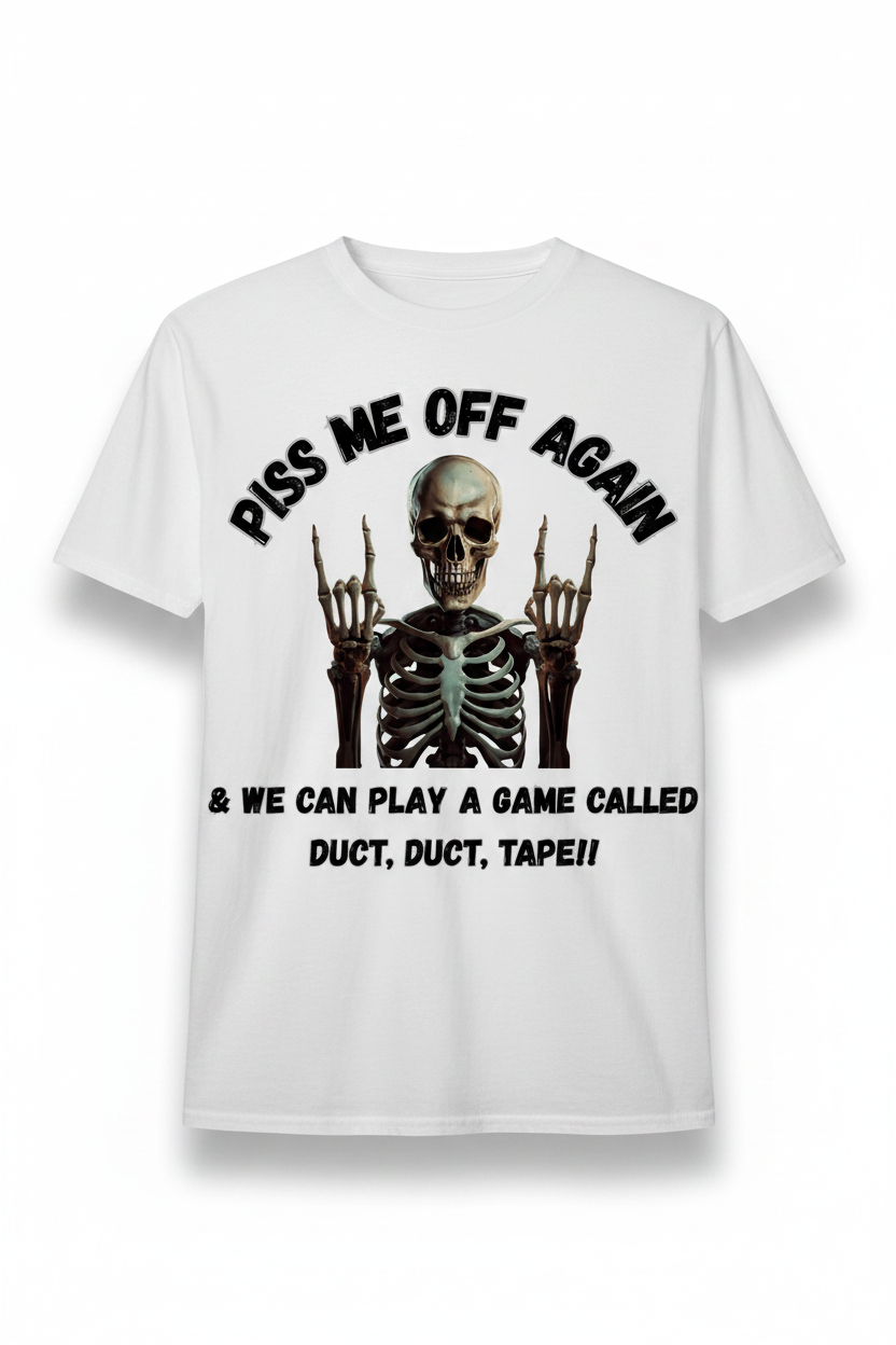 Duct, Duct, Tape! White T-Shirt Mockup
