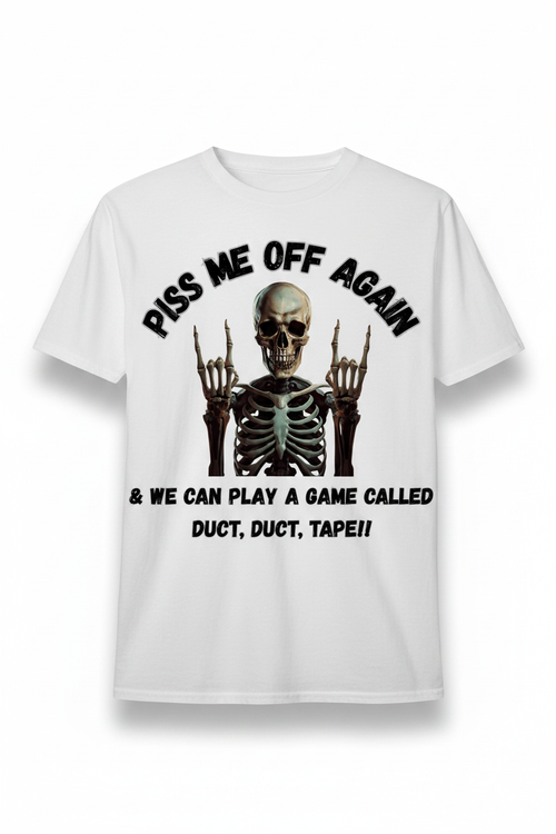 Duct, Duct, Tape! White T-Shirt Mockup