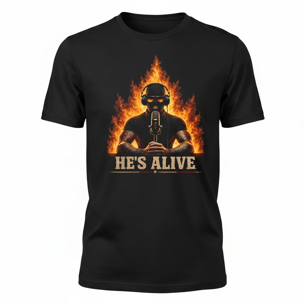 He's Alive - Black Tee Mockup