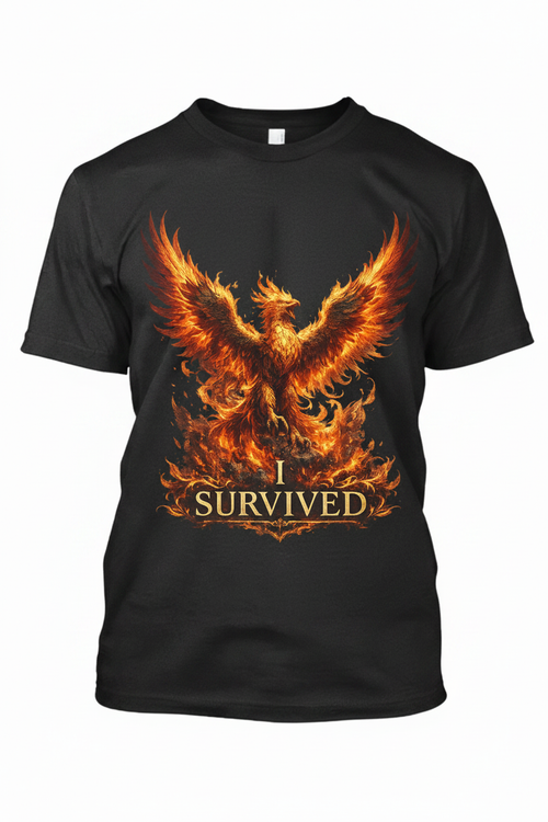 I Survived Black T-Shirt Mockup
