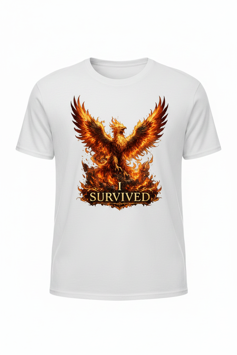 I Survived White T-Shirt Mockup