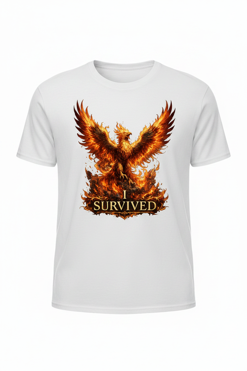 I Survived White T-Shirt Mockup
