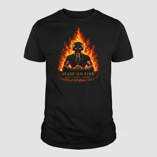 Jesse On Fire Black Tee Mockup