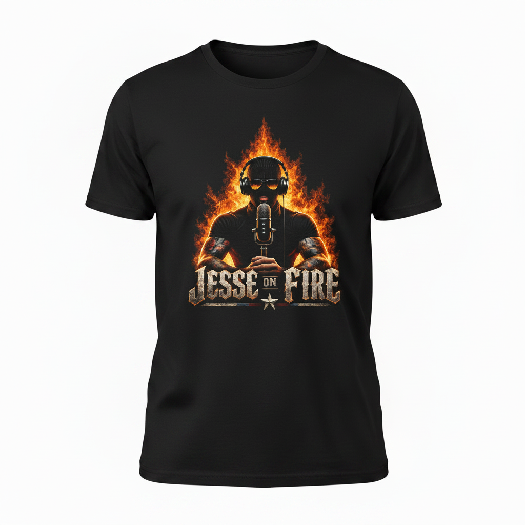 Jesse On Fire TX Star - Black Tee Standard Print