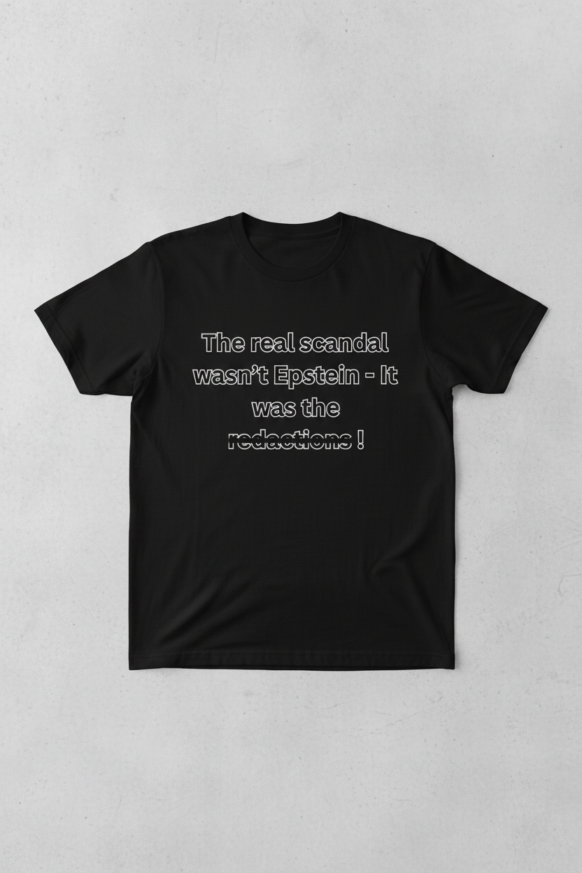 The Real Scandal Black T-Shirt Mockup