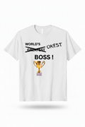 World's OKest Boss White T-Shirt Mockup